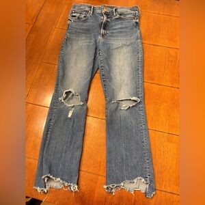 Mother jeans insider crop step chew 30